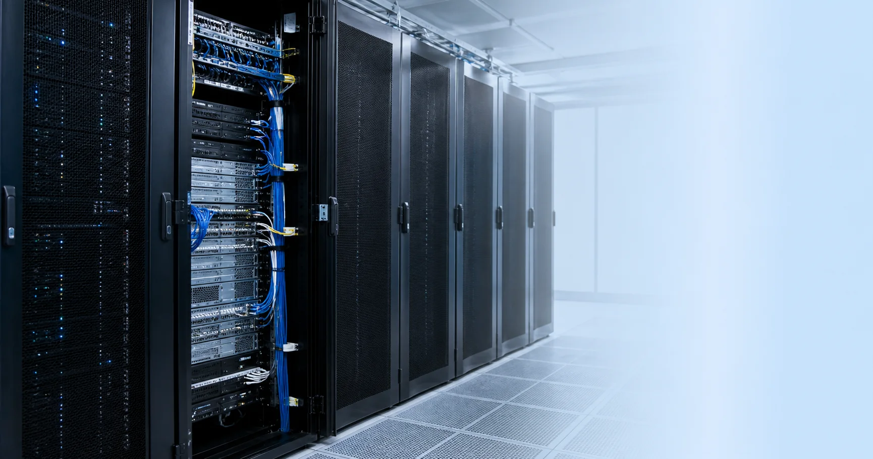Orderly enterprise server racks and maintained infrastructure