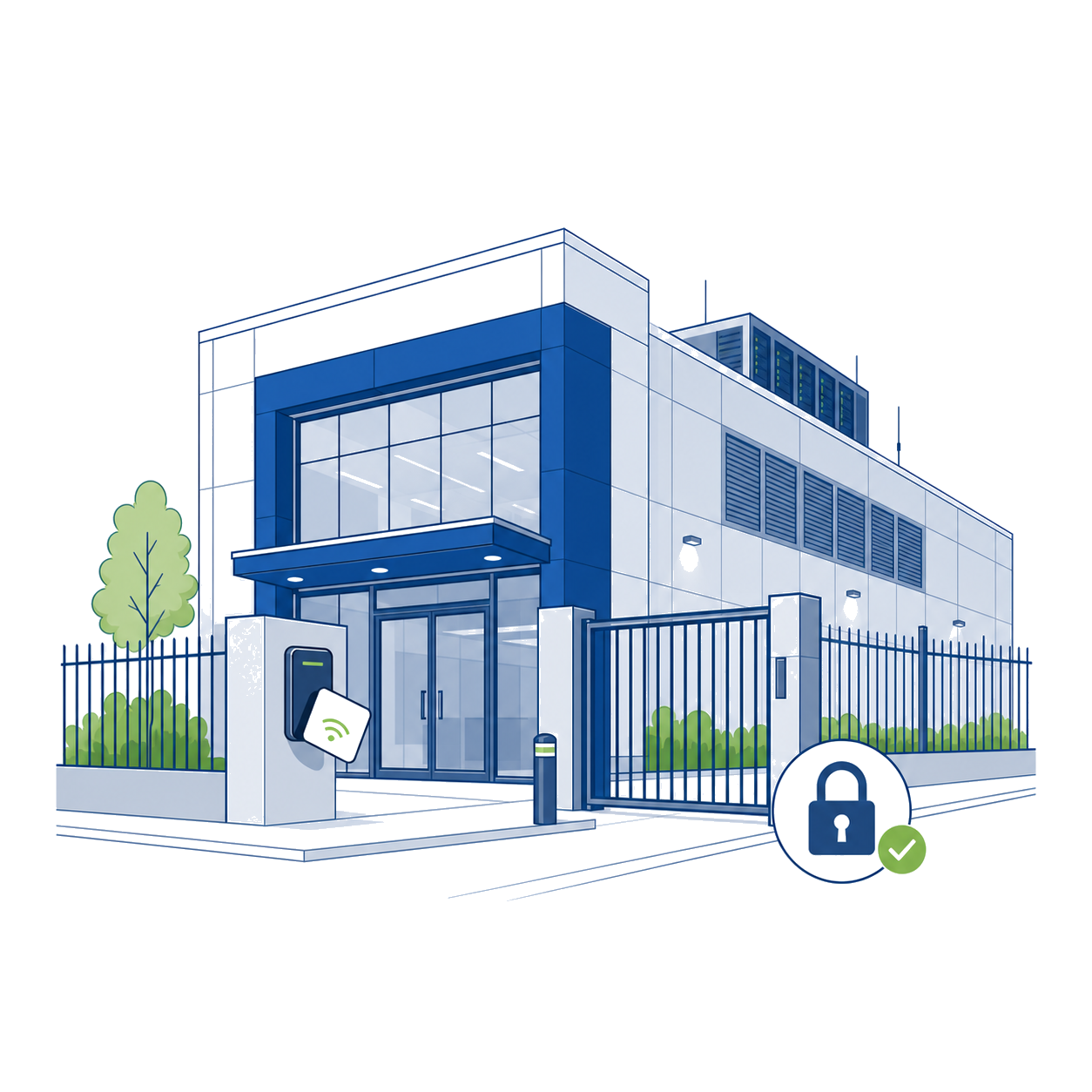 Building access and security illustration