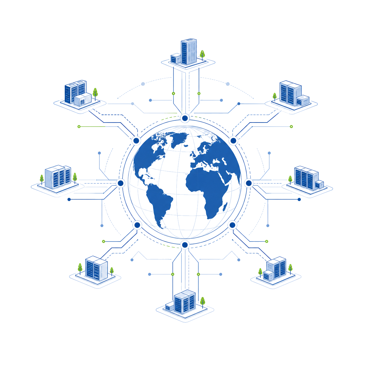 Global network connectivity illustration