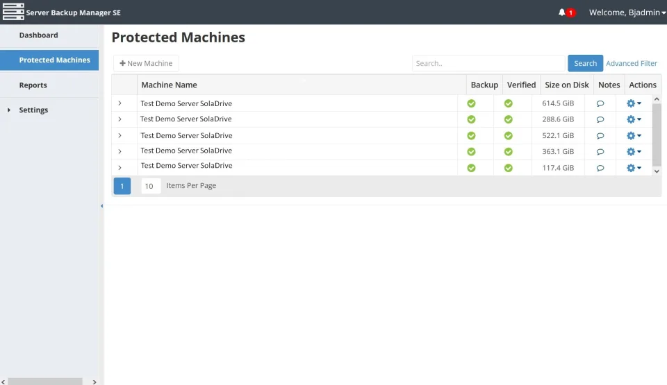R1Soft protected servers
